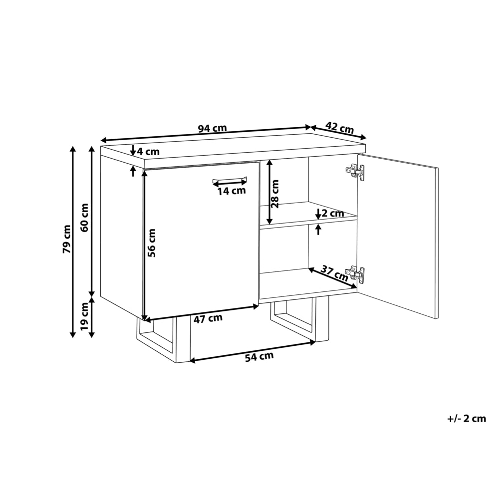 Madia credenza a 2 ante in legno scuro metallo grigia in alluminio con ripiani Mobile contenitore per la casa industriale