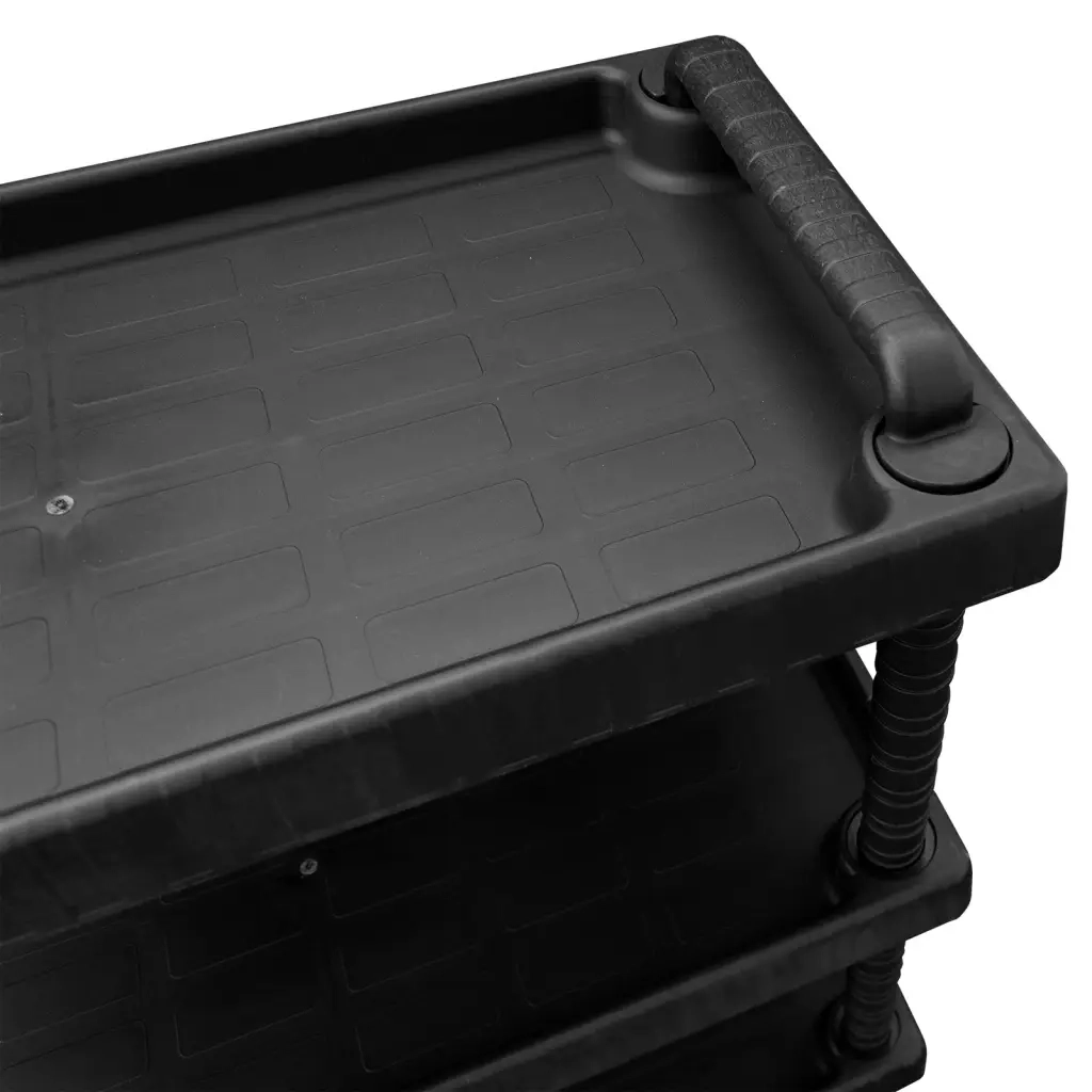 Carrello Attrezzi da Officina a 3 Livelli Nero 75x37,5x92 cm PP 151828