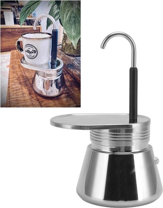 Mini Percolatore da Caffè per Campeggio - Caffettiera in Acciaio Inossidabile Italiana - Leggero e Resistente - Caffettiera da Campeggio