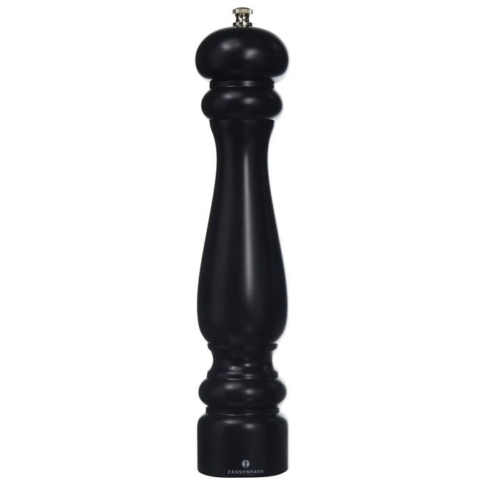 Zassenhaus 20526 Potsdam Macinapepe in Legno di Faggio con Meccanismo in Ceramica Made in Germany Altezza 30 cm colore Nero opaco