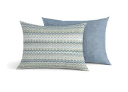 Coppia Di Federe Piazzate In 100% Cotone In Fantasia Baia Double Face - Federe - Verde