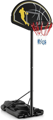 Canestro da Basket Portatile e Regolabile 130-305 cm con Ruote e Base Riempibile, Canestro da Basket Resistente alle Intemperie da Esterno ed Interno per Ragazzi e Adulti