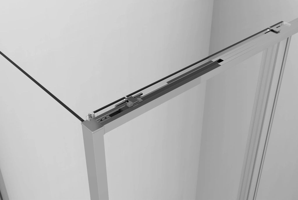 Box doccia angolare TWENTY fisso + scorrevole + laterale fisso 145x75 cm nero opaco vetro trasparente