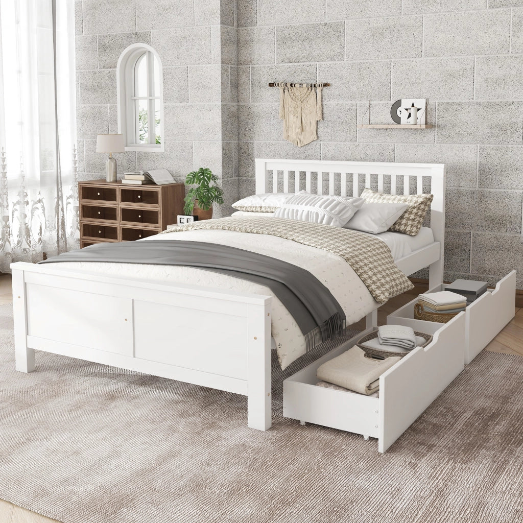 letto in legno massello bianco 140 x 200 cm
