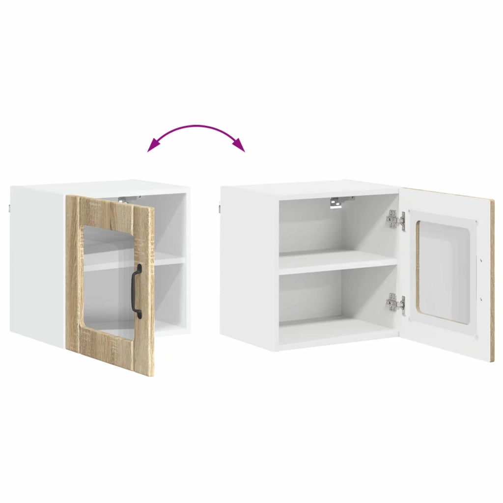 Mobile in vetro da parete LUCCA Rovere Sonoma 40 x 31 x 40 cm 884838