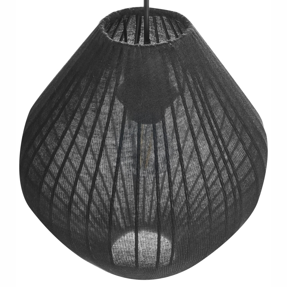 Lampada a sospensione con paralume in tessuto nero Design moderno Lampada da soggiorno