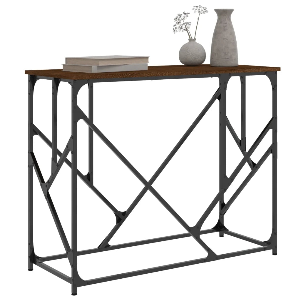 Tavolino Consolle | Tavolo d'Ingresso Rovere Marrone 100x40x80 cm Legno Multistrato
