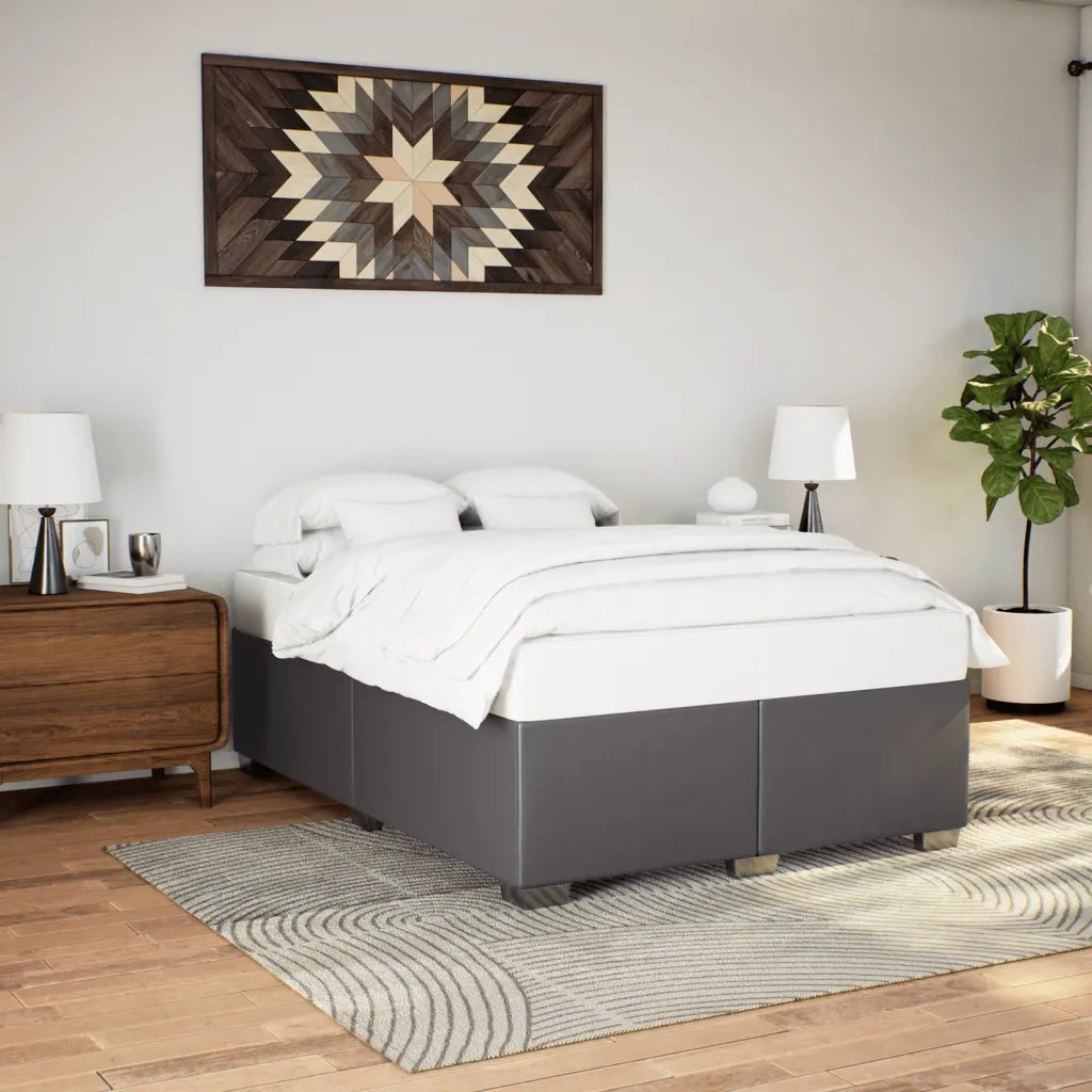 Giroletto-Struttura Letto Grigio 140x200 cm in Similpelle 538932