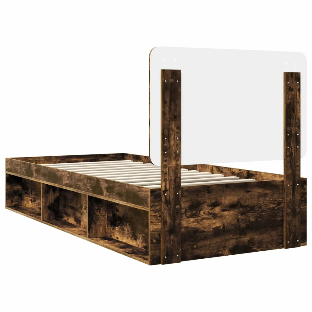 Struttura del letto Rovere fumé 75 x 190 cm Pino massello 3412555