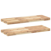 2 pz Mensole da Parete | Scaffali a Parete | Ripiano a parete 100x30x4 cm Legno Acacia Non Trattato