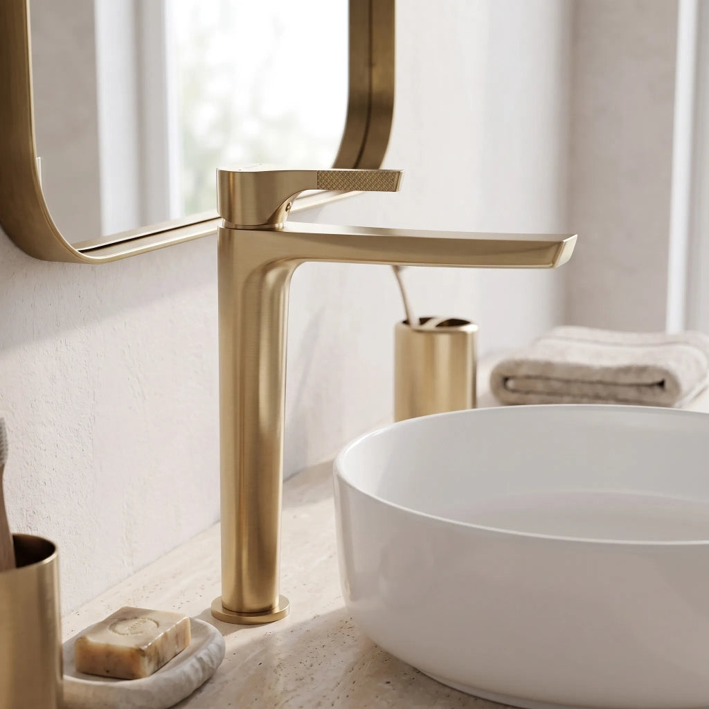 Rubinetto Da Lavabo Premium Rea Maxim Brush Gold High