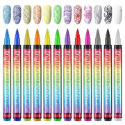 Kit di pennelli per unghie 3D a colori 12 - Manicure - Strumenti per la DIY - Pennelli per graffiti - Materiale sicuro - Pennelli per unghie multifunzionali