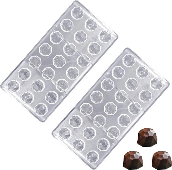 Due pezzi di forma a ciambella trasparente, 21 galline, plastica dura, forma a ciambella, policarbonato, forma 3D trasparente per cioccolato, cubetti di ghiaccio, caramelle