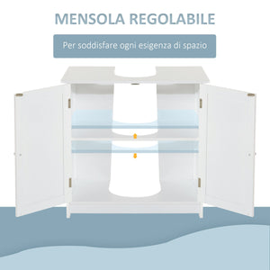 Mobile Sottolavello da Bagno 60x30x60 cm 2 Ante  Bianco