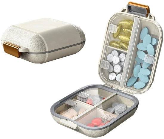 Cassetta di medicinali, cassetta di medicinali da 7 giorni, cassetta di pillole, confezione da 2 pezzi, piccola cassetta di medicinali, cassetta di medicinali organizzata con contenitori, scatole di medicinali portatili per viaggi e uso quotidiano