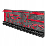 Pannello portautensili KADAX da parete per officina, 232x78 cm, 50 scomparti, 80 supporti, garage.