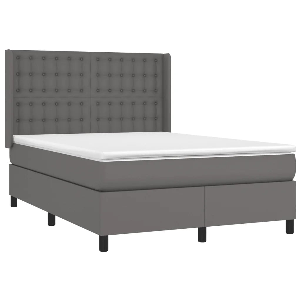 Giroletto a Molle con Materasso Grigio 140x200 cm in Similpelle 3132505