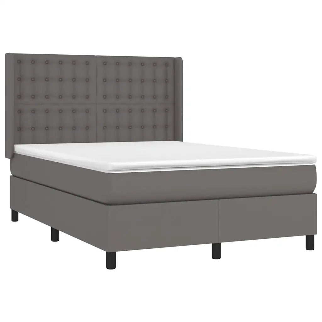 Giroletto a Molle con Materasso Grigio 140x200 cm in Similpelle 3132505