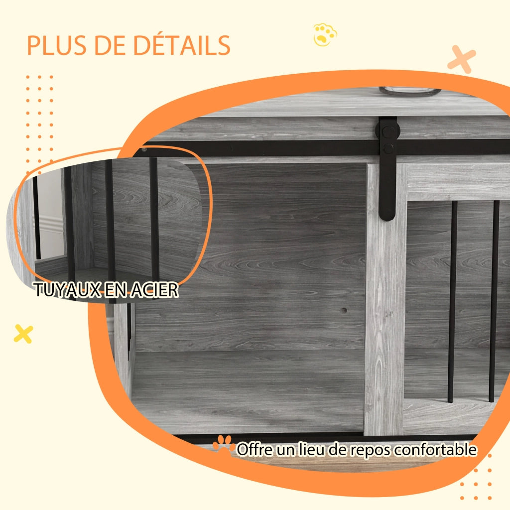 Gabbia Gabbietta per Cani Interna ¨C zephmum ¨C Effetto Legno 80x54x57 cm