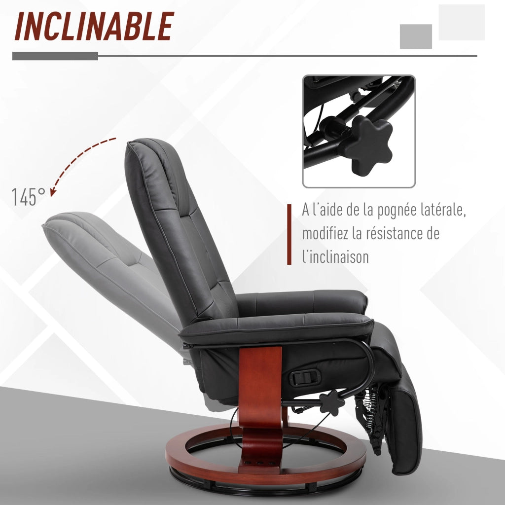 Poltrona relax reclinabile ¨C Minimal ¨C nera, rivestimento sintetico