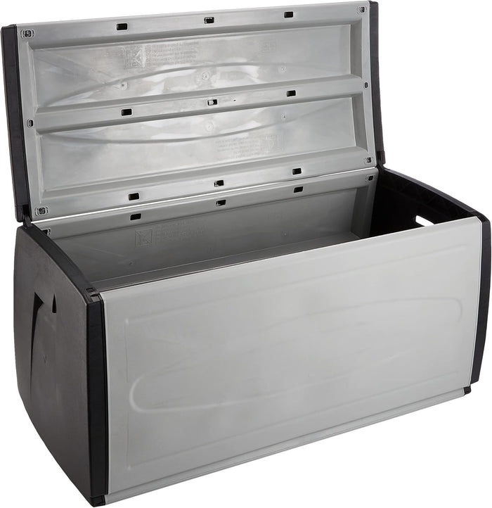Baule Contenitore da Esterno 120x54x57 cm Multiuso in Polipropilene Prince Box Grigio e Nero