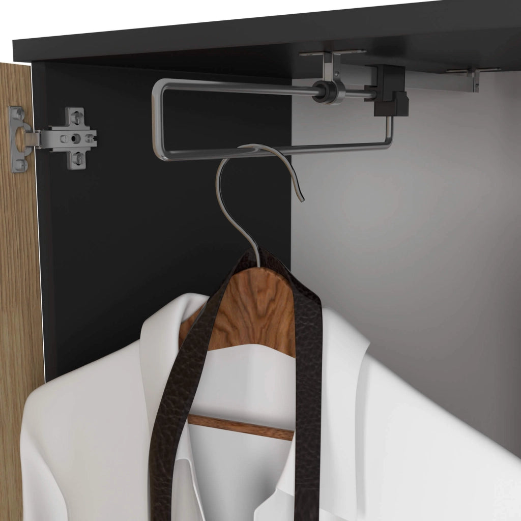 Scarpiera ingresso con appendiabiti ENTRO AKORD Nero, Quarcia Artisan 95x183x35 cm