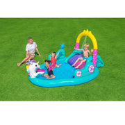 Trade Shop - Play Center Magico Unicorno Piscina 274x198x137cm Scivolo Anelli Bacchetta 53097 -