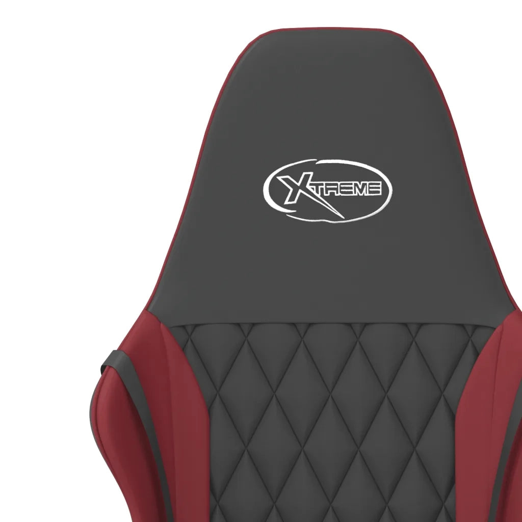 Sedia Gaming | Sedia da e-sports Massaggio Nero e Rosso Vino in Similpelle