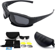 Occhiali da Bicicletta Polarizzati - Occhiali da Sport - Occhiali da Sole con 4 Lenti Interchangeabili - Protezione UV400 - Unisex - Leggeri e Resistenti