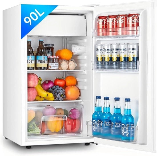 Mini Frigorifero - Raffreddamento Compatto - Raffreddamento di Bevande - Economia di Energie - 90 Litri - Bianco