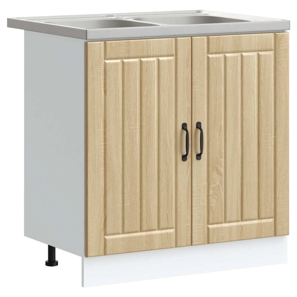 Mobiletto per lavabo con porta Lucca 2 pcs Rovere Sonoma 3315014