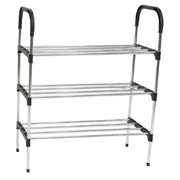 Trade Shop - Scarpiera In Metallo Plastica 3 Livelli 57x26x66cm Salvaspazio Porta Scarpe Casa -