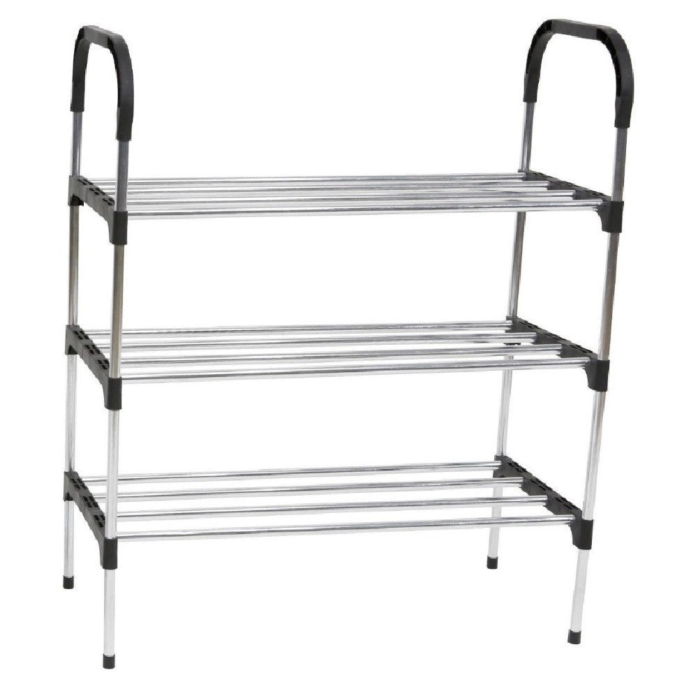 Trade Shop - Scarpiera In Metallo Plastica 3 Livelli 57x26x66cm Salvaspazio Porta Scarpe Casa -