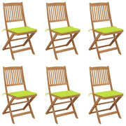 Sedie da Giardino Pieghevoli 6 pz con Cuscini Massello Acacia cod mxl 42263