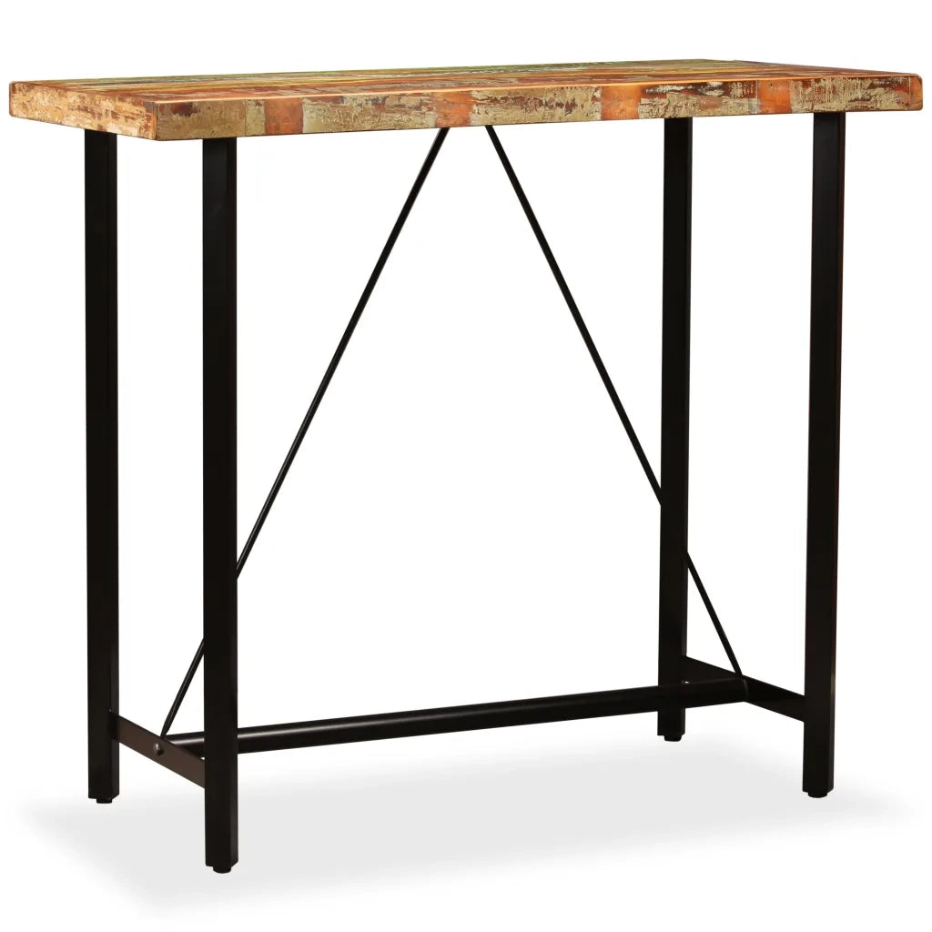 Tavolino da Bar-Tavolino da soggiorno-Tavolo in Legno Massello di Recupero 120x60x107 cm