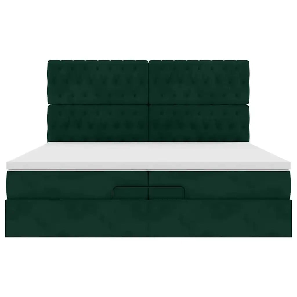 Struttura Letto Pouf con Materassi 200x200 cm Velluto
