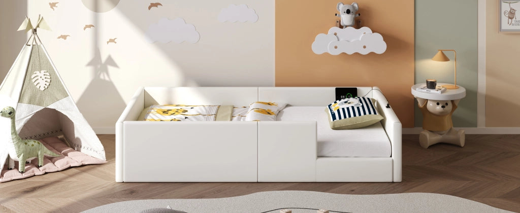 letto a piattaforma imbottito mdf pu bianco 90 x 200 cm