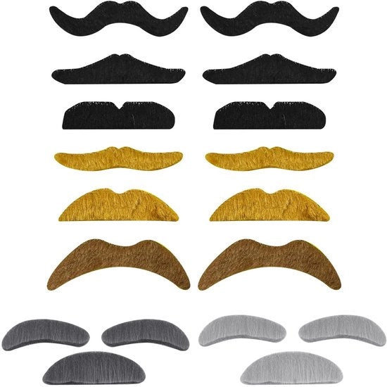 Accessori per barba 2 set - Finte barbe - Accessori per rotoli - Accessori divertenti - Ciglia - Materiale leggero plumata - Accessori divertenti per costume
