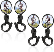 Specchi retrovisori per bicicletta - regolabili e girevoli - 4 pezzi - nero