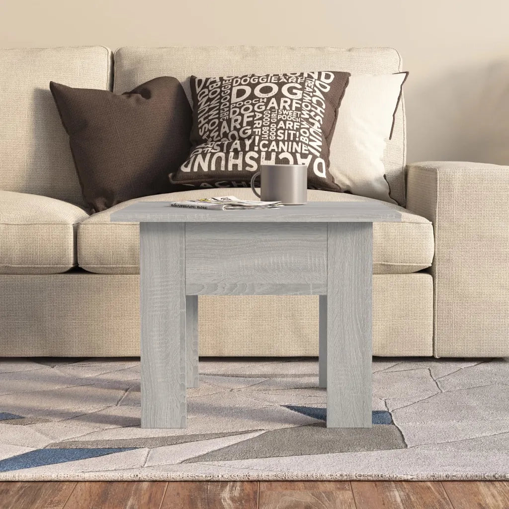 Tavolino da Salotto-Tavolino da soggiorno-Tavolo Grigio Sonoma 55x55x42 cm in Truciolato