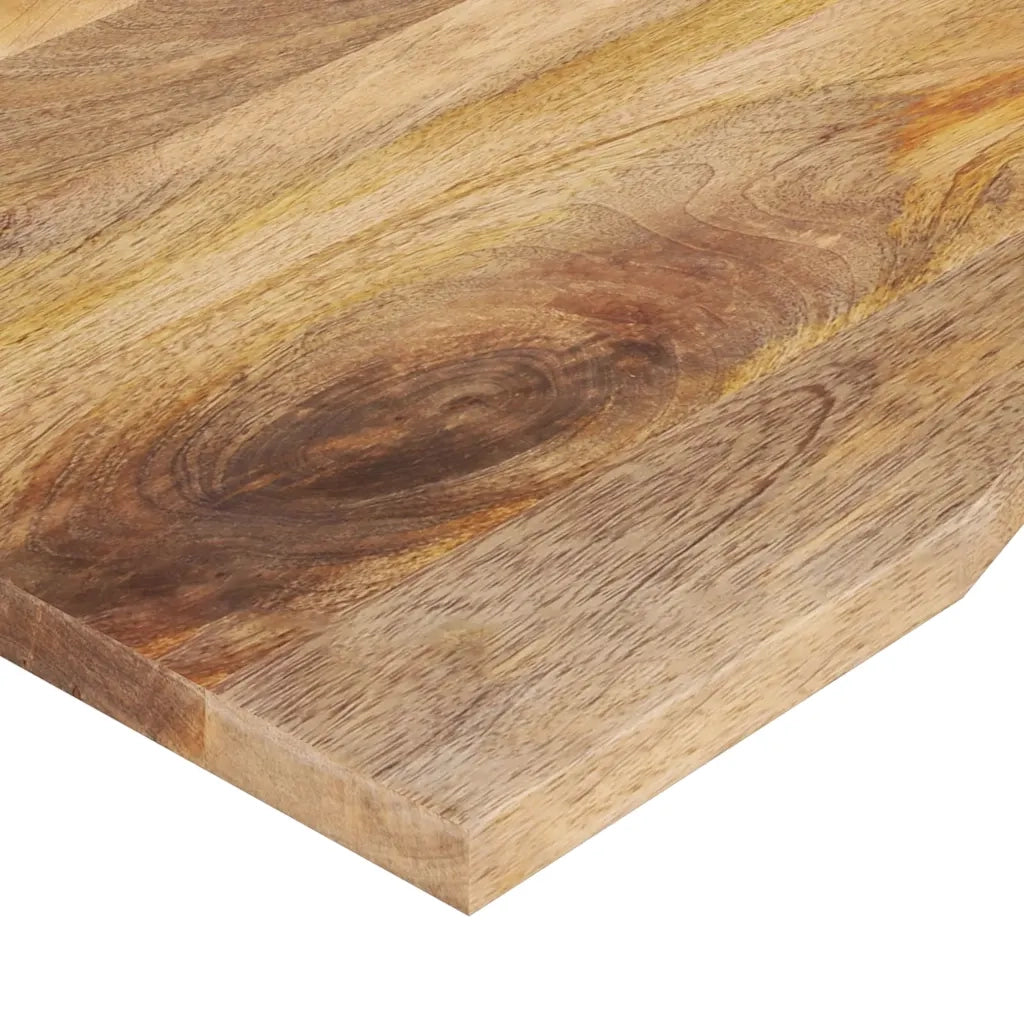 Piano Scrivania con Curva 160x50x2,5cm Massello Grezzo di Mango