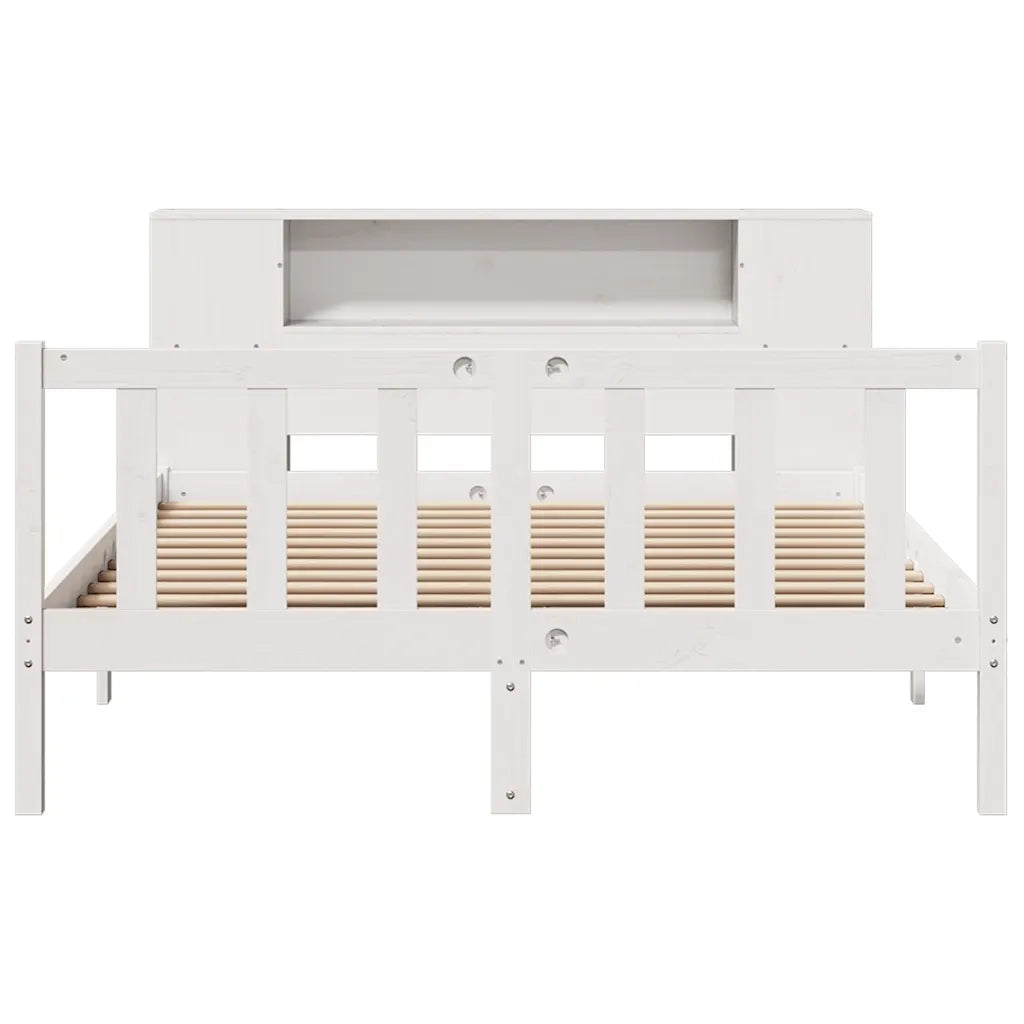Letto Libreria senza Materasso Bianco 140x190 cm Legno di Pino 3321654