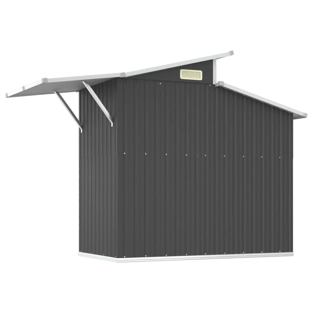 Casetta da giardino cabina ripostiglio casetta da esterno robusta casetta per attrezzi 270 x 130 x 208,5 cm acciaio zincato antracite 02_0022210