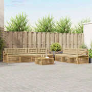 Set di divani da esterno 8 pcs Bianco e Beige 79 x 79 x 37 cm