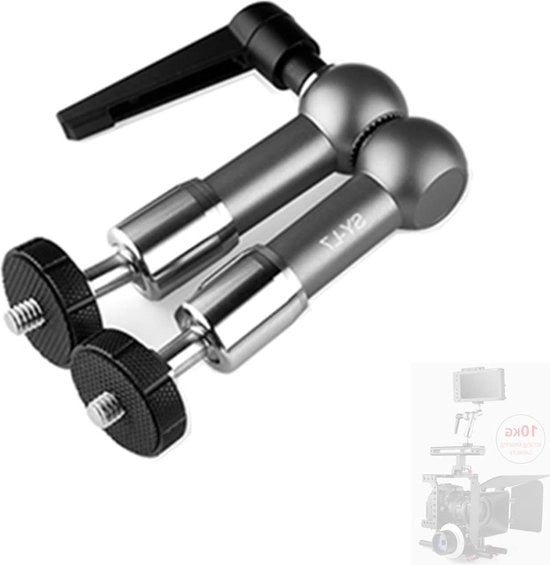 Braccio magico da 7 pollici con testa in acciaio inossidabile e cavo - capacità di carico 10KG - regolabile - compatibile con Rig per fotocamera DSLR