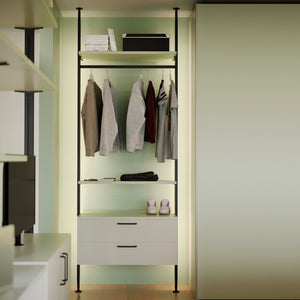 Kit Supporti per Mensole e Appendiabiti in Legno e Alluminio Emuca Zero Nero