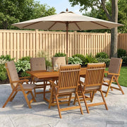 Set da pranzo da giardino 7 pezzi Naturale 3434502