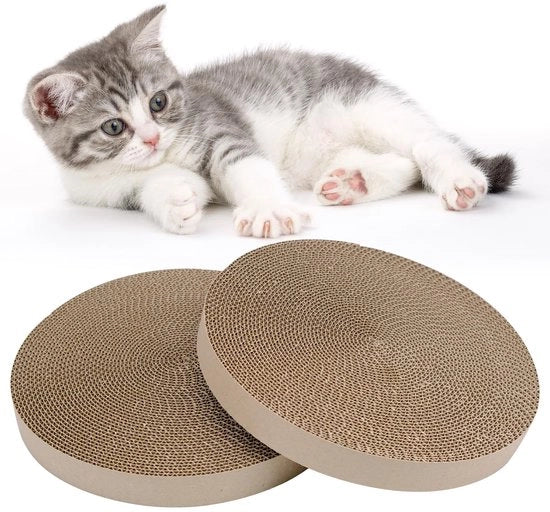 Pannelli di cartone per gatto, Rond, 24,9 cm di diametro, Pannelli di sostituzione per gatti arrampicanti, Cartone, 2 pezzi