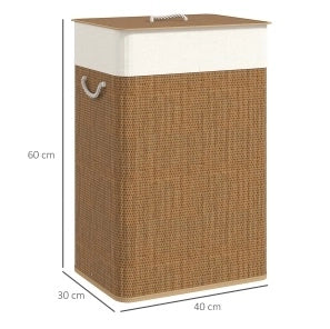 CESTO PORTABIANCHERIA 72 L 40x30x60 cm Bambù Marrone