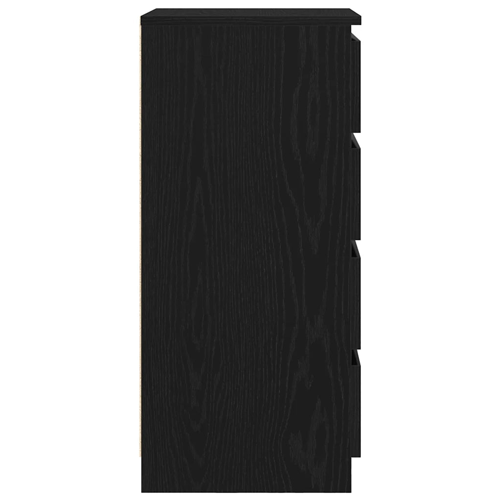 Credenza con Cassetti Rovere Nero 37,5x35x99 cm Truciolato 861761